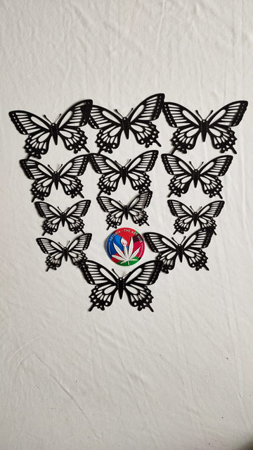 Black 3D Butterfly Cutouts