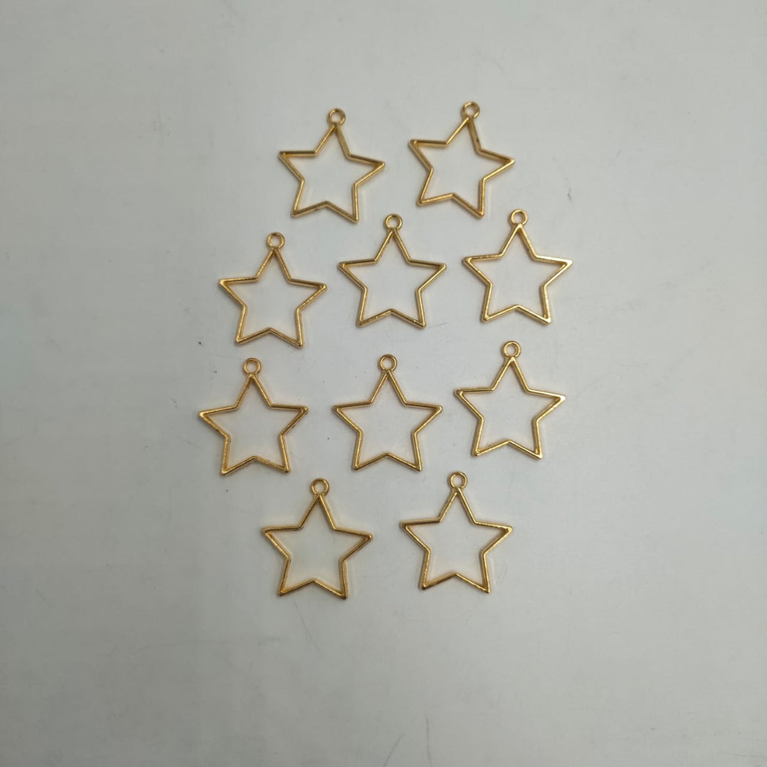 Golden Hollow Bezels Stars- Set of 10