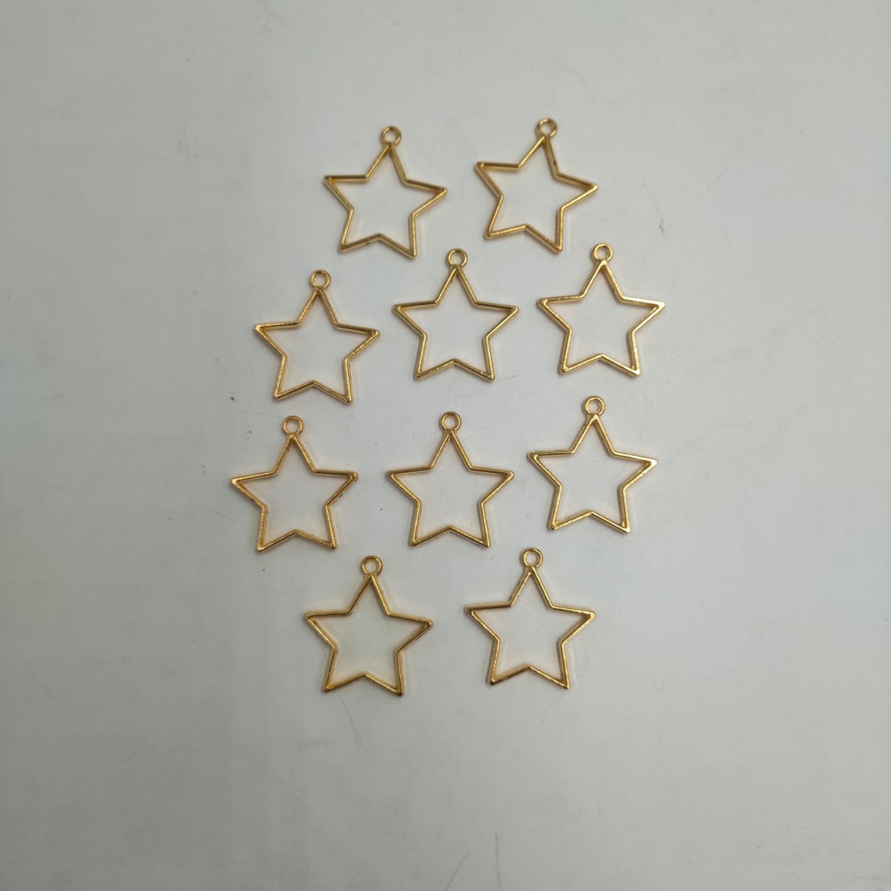 Golden Hollow Bezels Stars- Set of 10