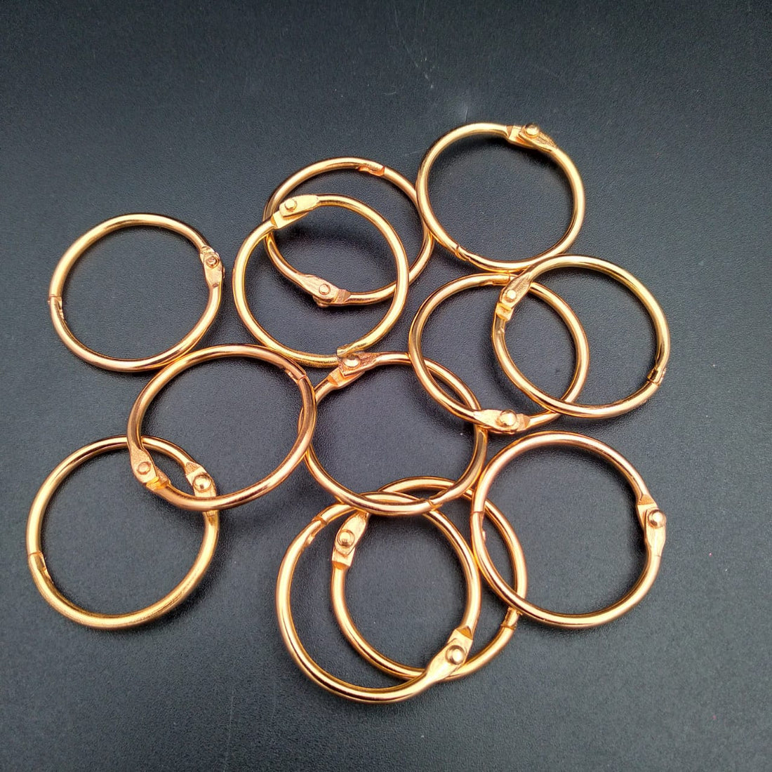 Diary Rings - golden 12 pc