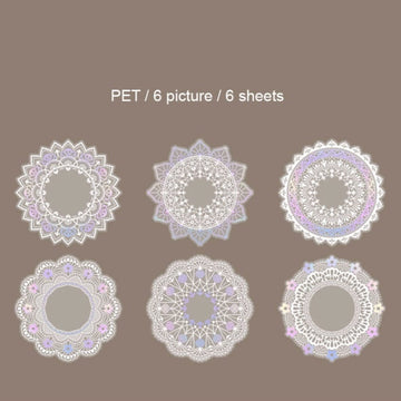 Transparent Sticker Cutouts- White Mandala