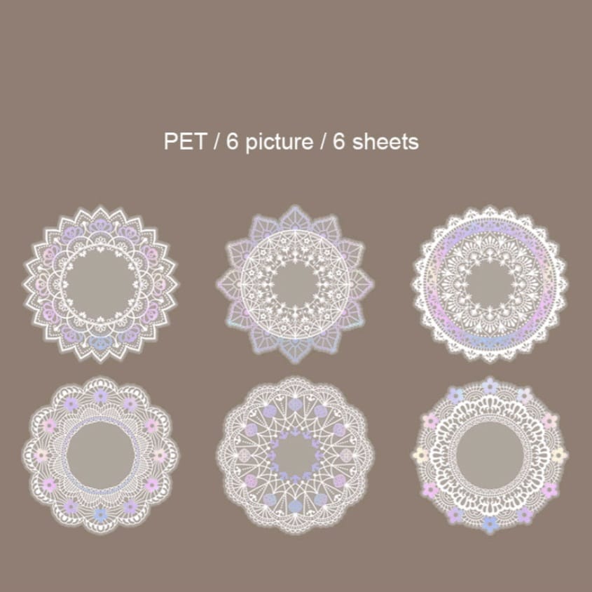 Transparent Sticker Cutouts- White Mandala
