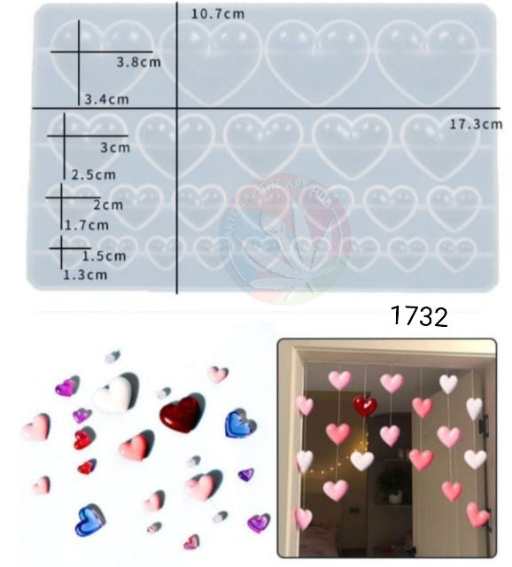 Cobochon Hearts Mould