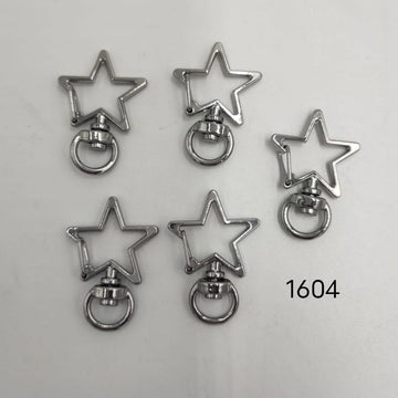 Designer Lobster Rings 10 Pcs Silver - Stars