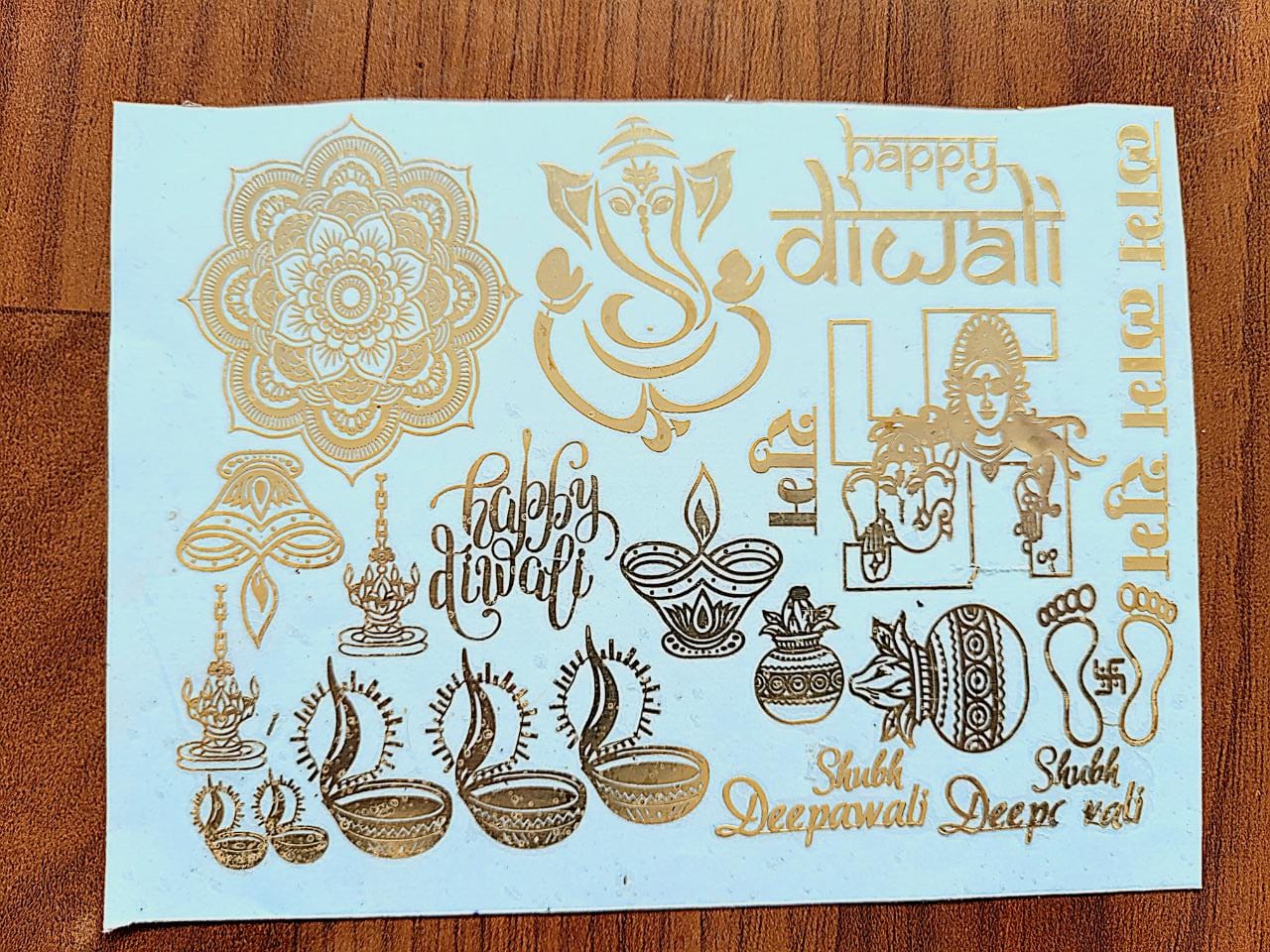 Metal stickers Diwali 1 A6- Minor Defect