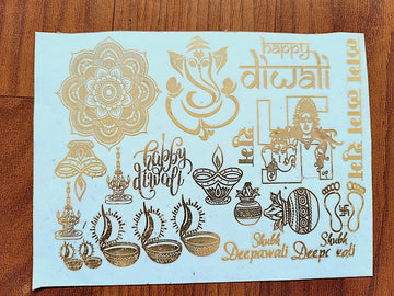 Metal stickers Diwali 1 A6- Minor Defect