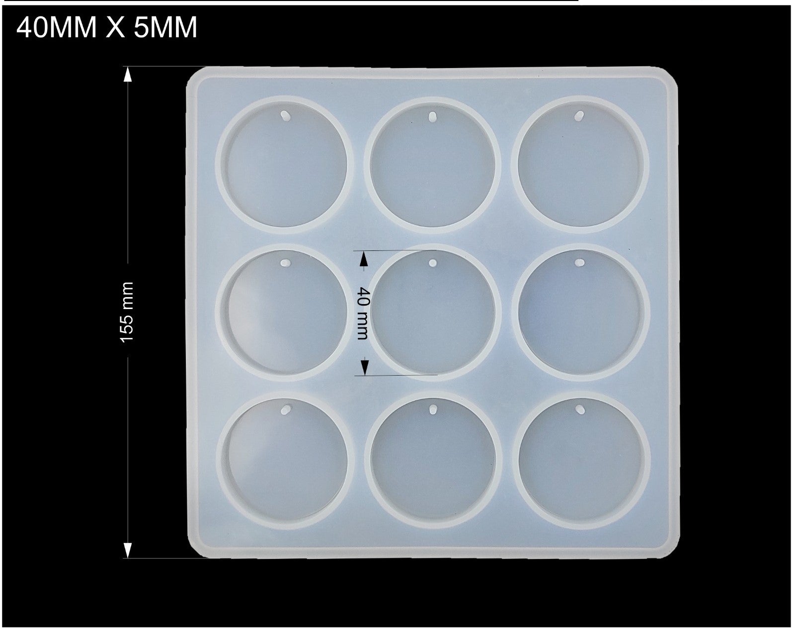 9 cavity round keychain & pendant mould