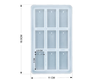 9 cavity rectangle keychain & pendant mould