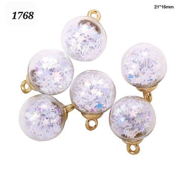 Glass Ball Pendent White (10 pcs)