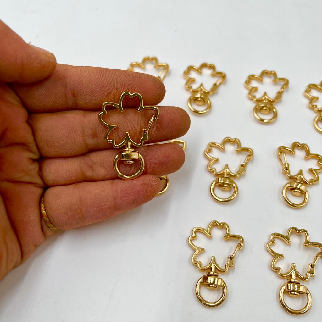 Designer Lobster Rings 10 Pcs golden - Flowers