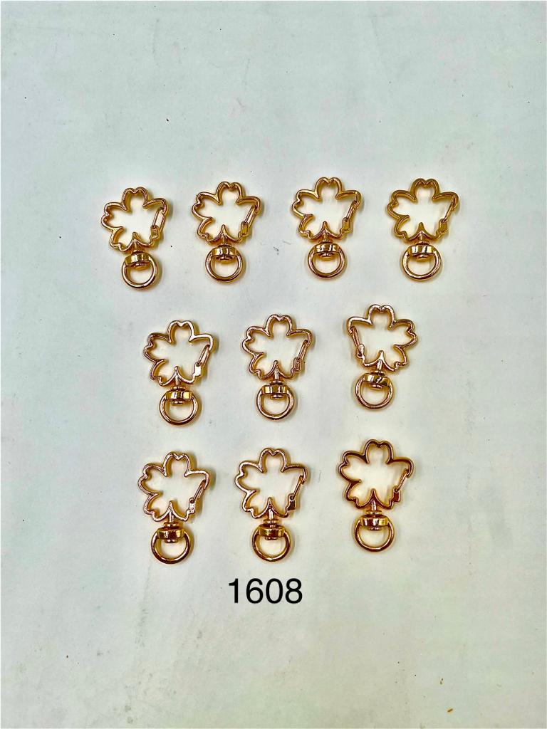 Designer Lobster Rings 10 Pcs golden - Flowers