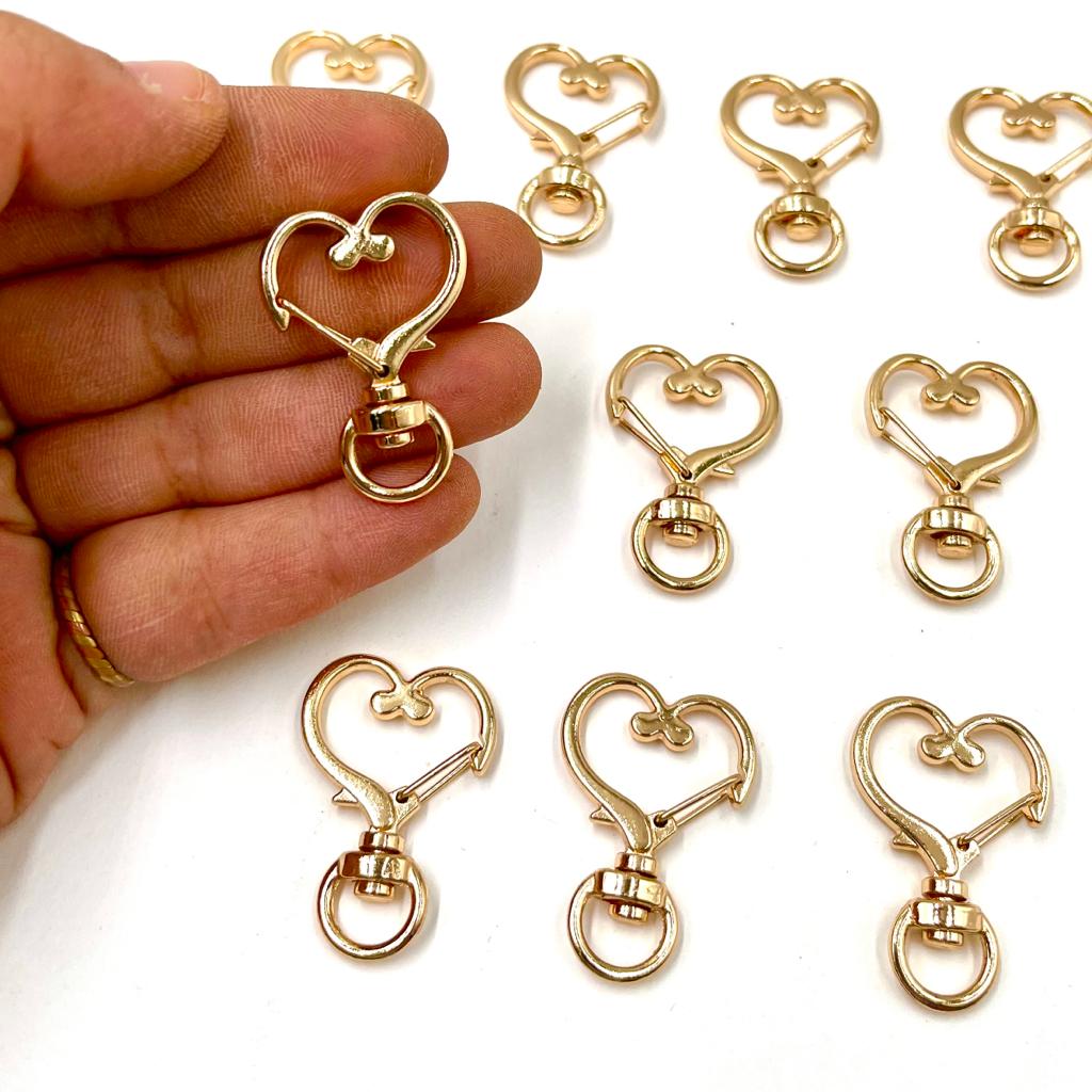Designer Lobster Rings 10 Pcs golden - Hearts