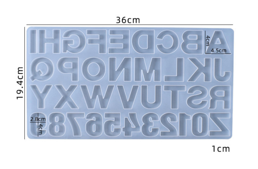 Alphabets mould without holes [ Back Pouring ]