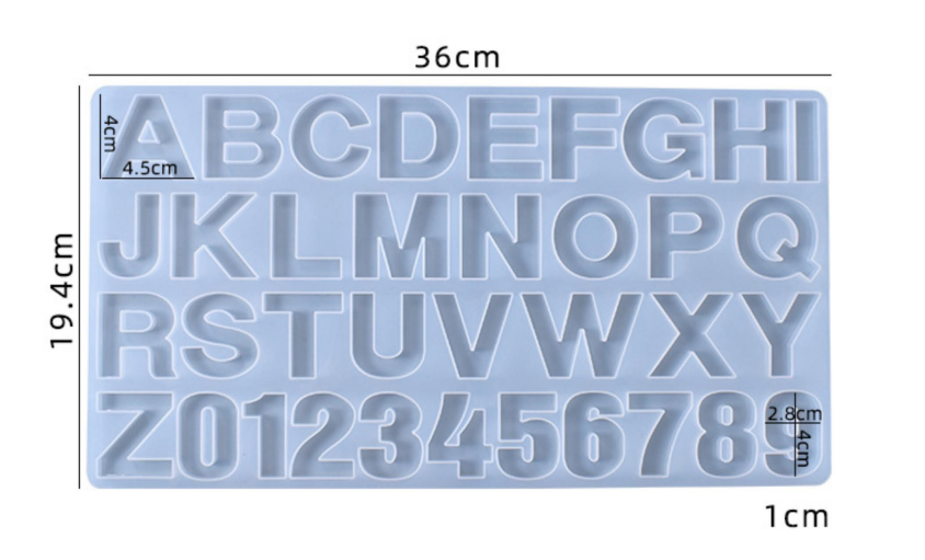 Reverse Alphabets Mould Without Holes [ Front pouring ]