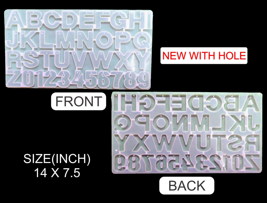 Alphabets mould with holes [Back pouring]