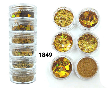 6 in 1 Glitter & Chunks RAINBOW GOLD