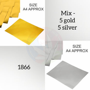 Mix - 5 Gold & 5 Silver Metallic UV Transfer Foil
