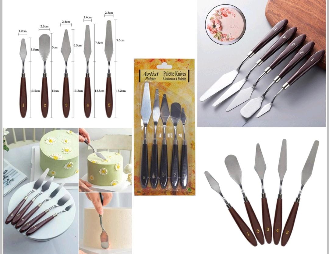 5 Pcs Metal Painting Palette Knives