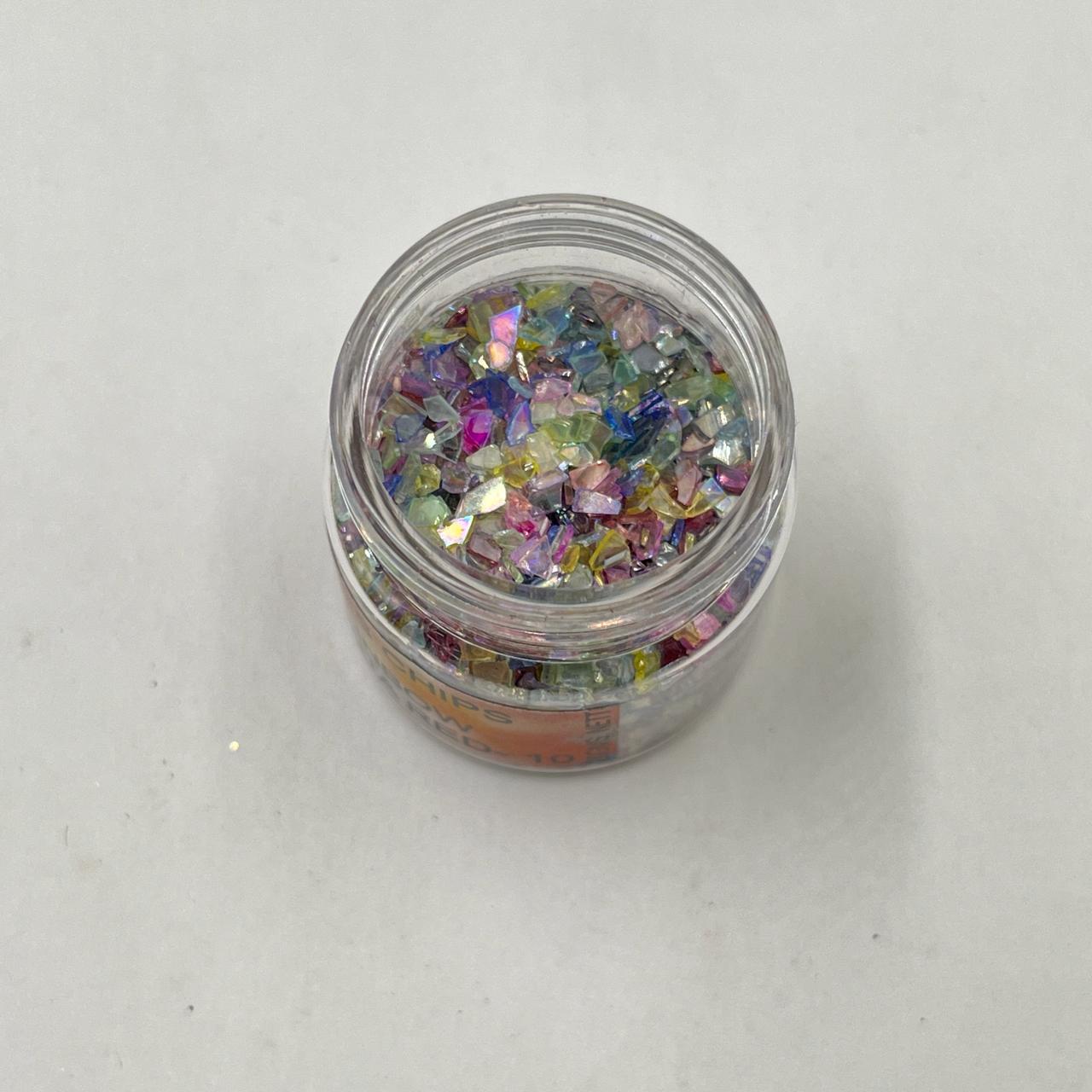 Rainbow glass chips - Multi