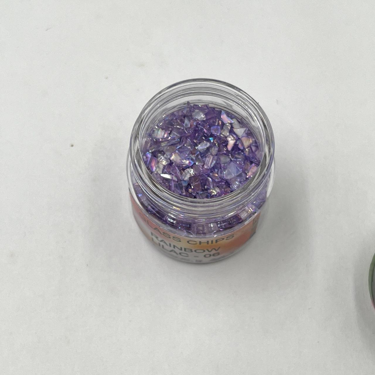 Rainbow glass chips - Lilac