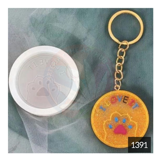 Round Keychain Mould - I Love it Cartoon
