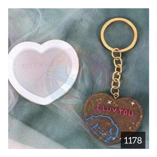 Heart Keychain Mould - i luv you
