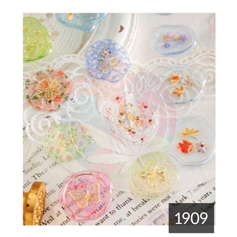 Bronzing  - Dried Flower Wax Seal Stickers