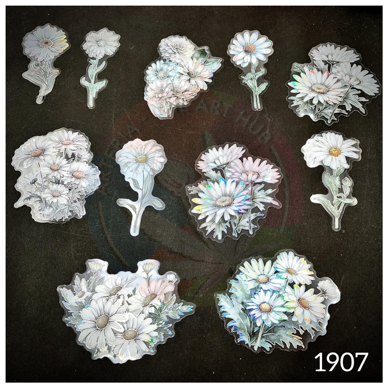 Bronzing Flower Stickers - White Daisies