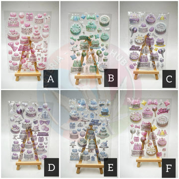 3D stickers - Happy birthday party theme