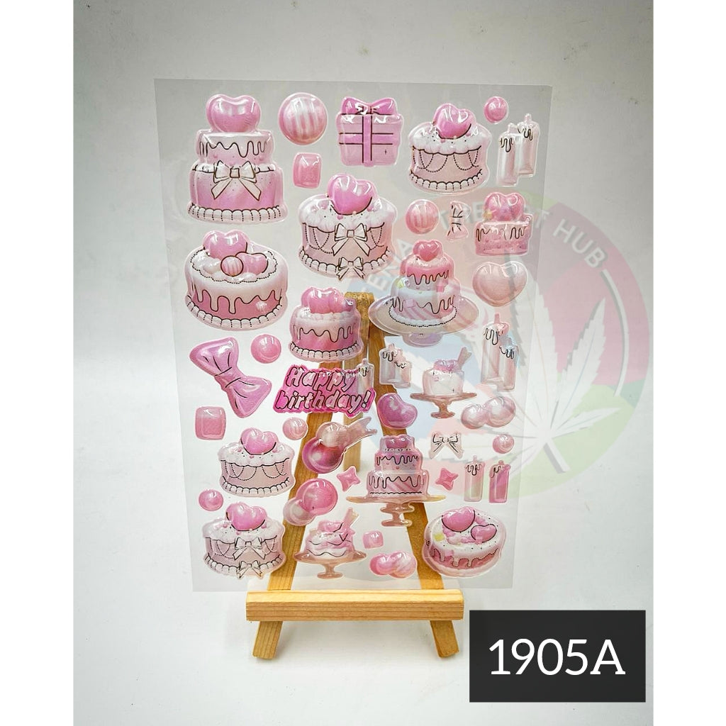 3D stickers - Happy birthday party theme