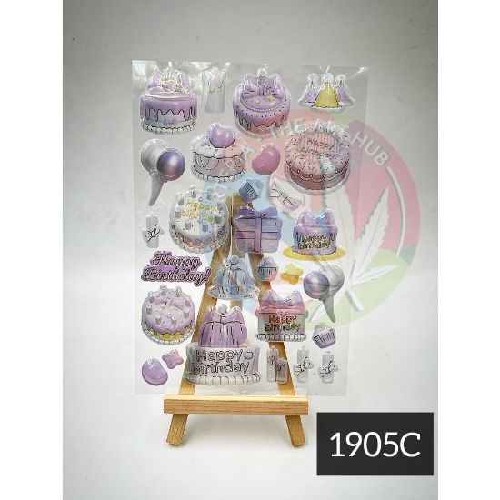 3D stickers - Happy birthday party theme