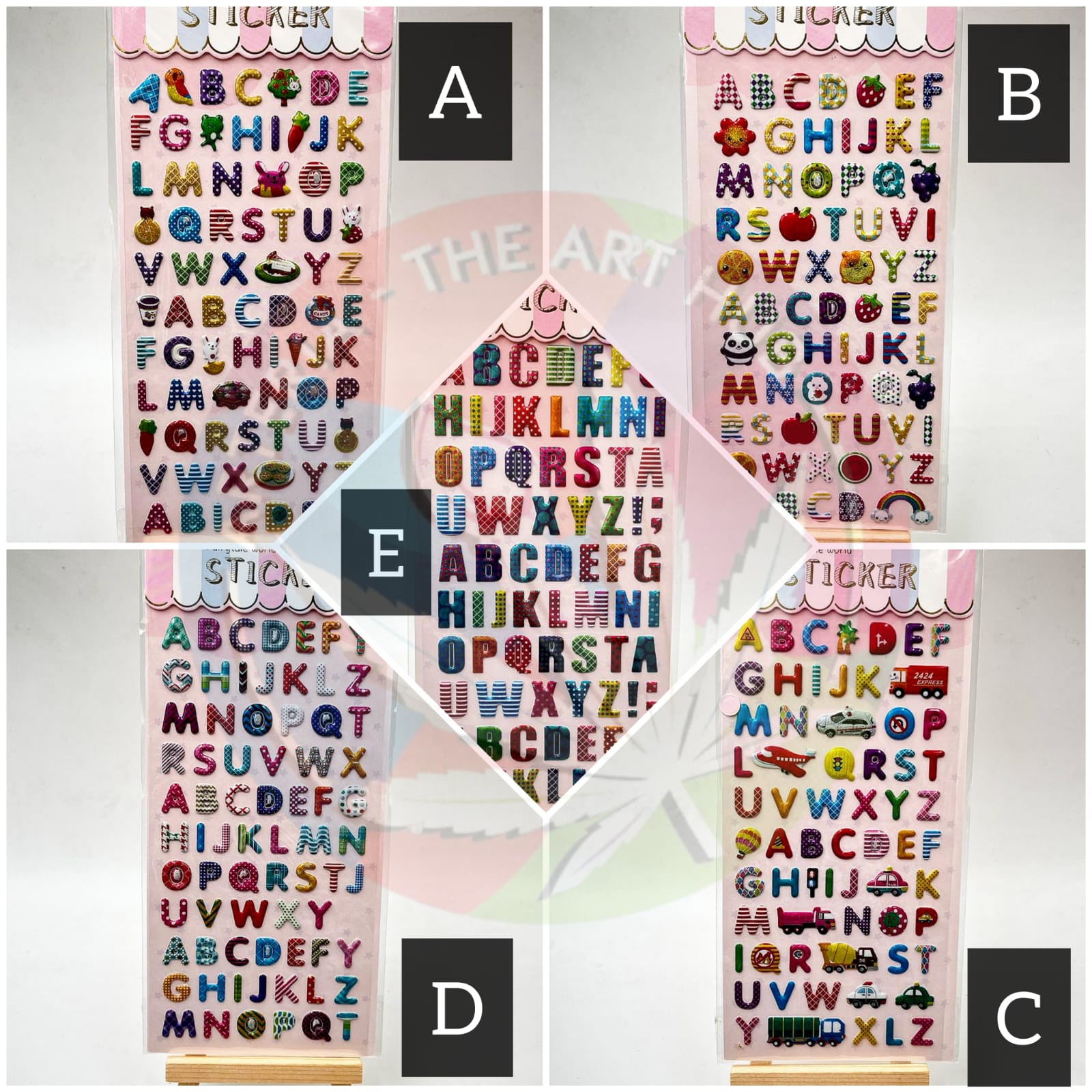 Embossed Funky Alphabet Stickers