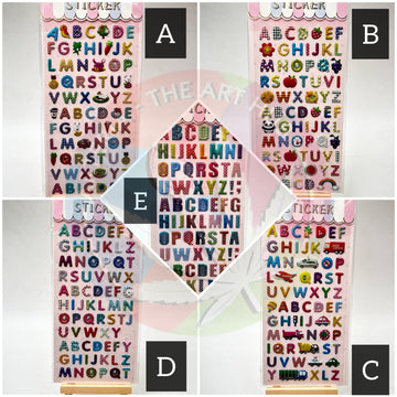 Embossed Funky Alphabet Stickers