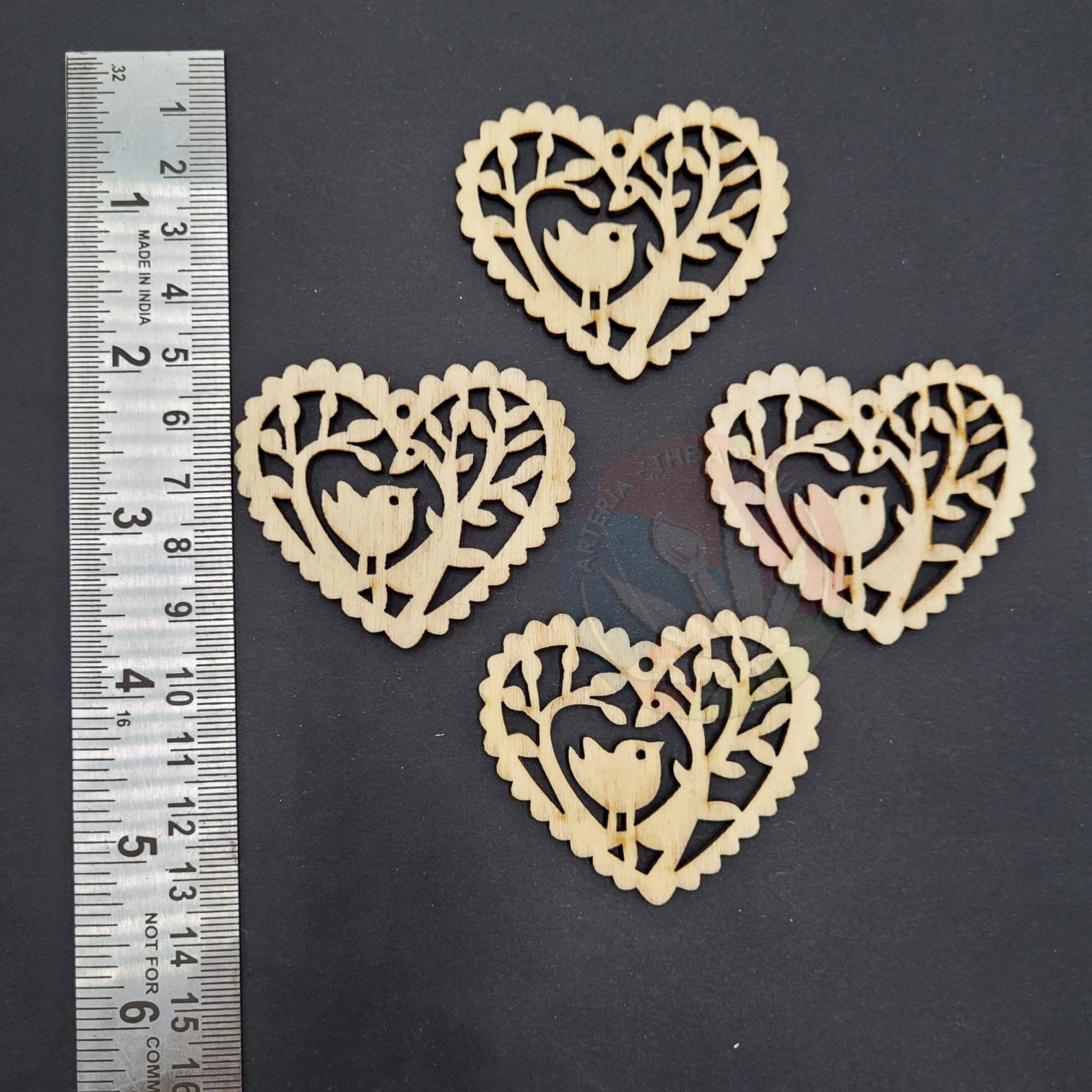 MDF Designer Heart with Bird