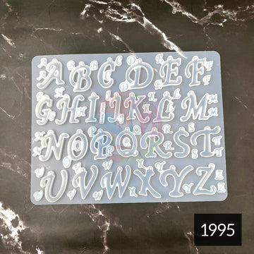 Calligraphy Font Alphabets & Letter Charms Mould With Holes