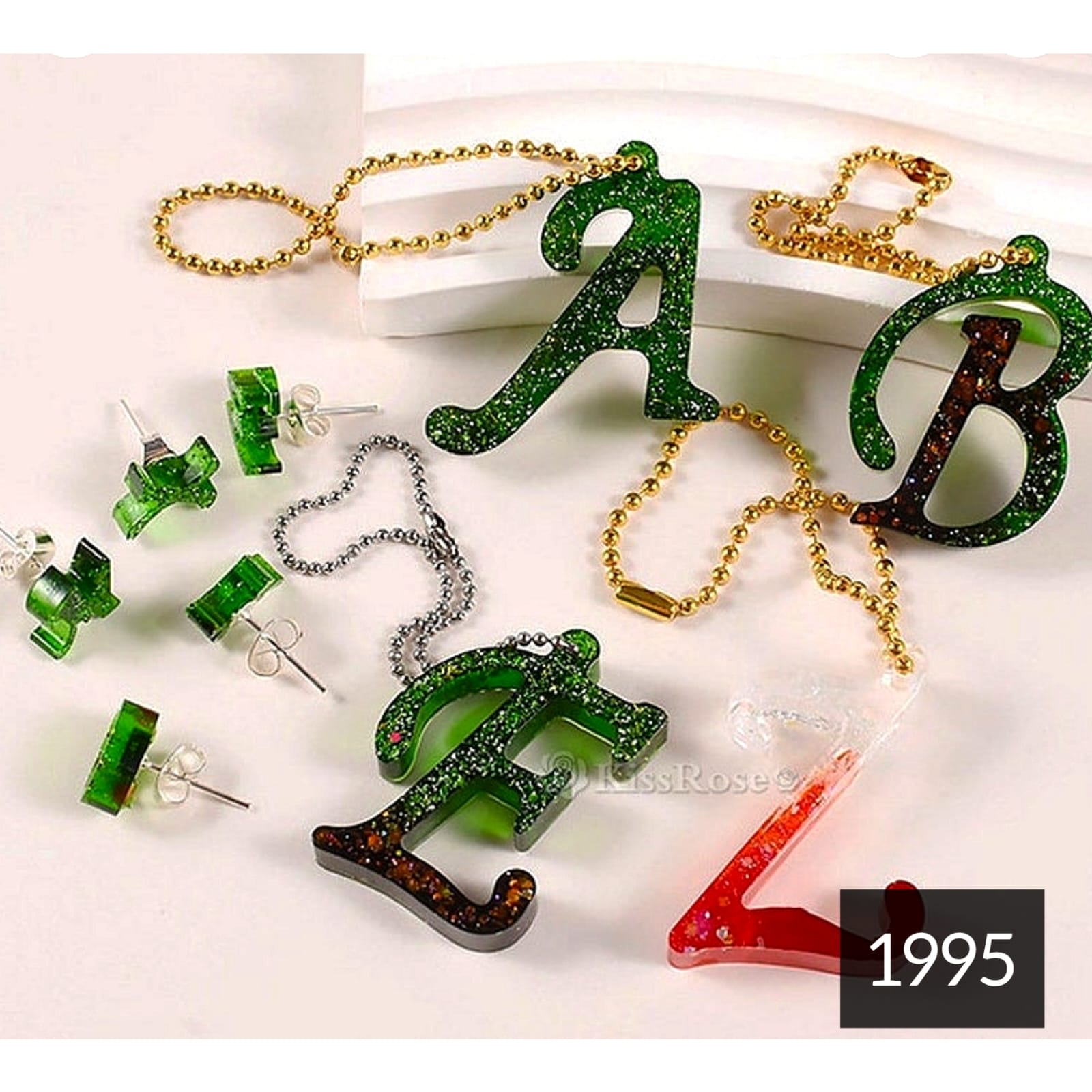 Calligraphy Font Alphabets & Letter Charms Mould With Holes
