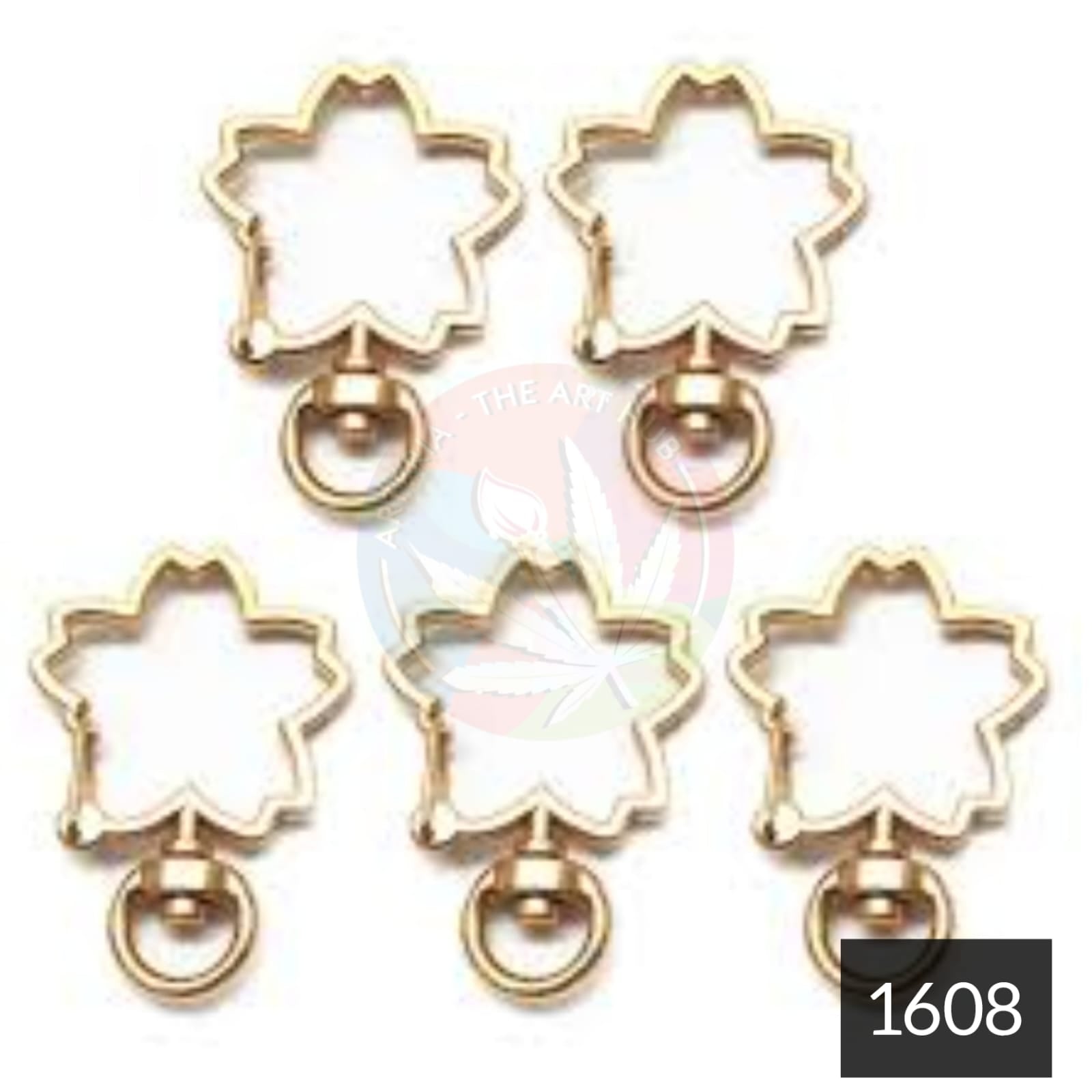 Designer Lobster Rings 10 Pcs golden - Flowers
