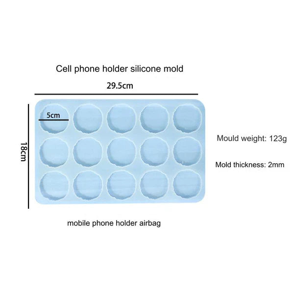 15 Cavity Round Agate Pop Socket and Jewellery Mould