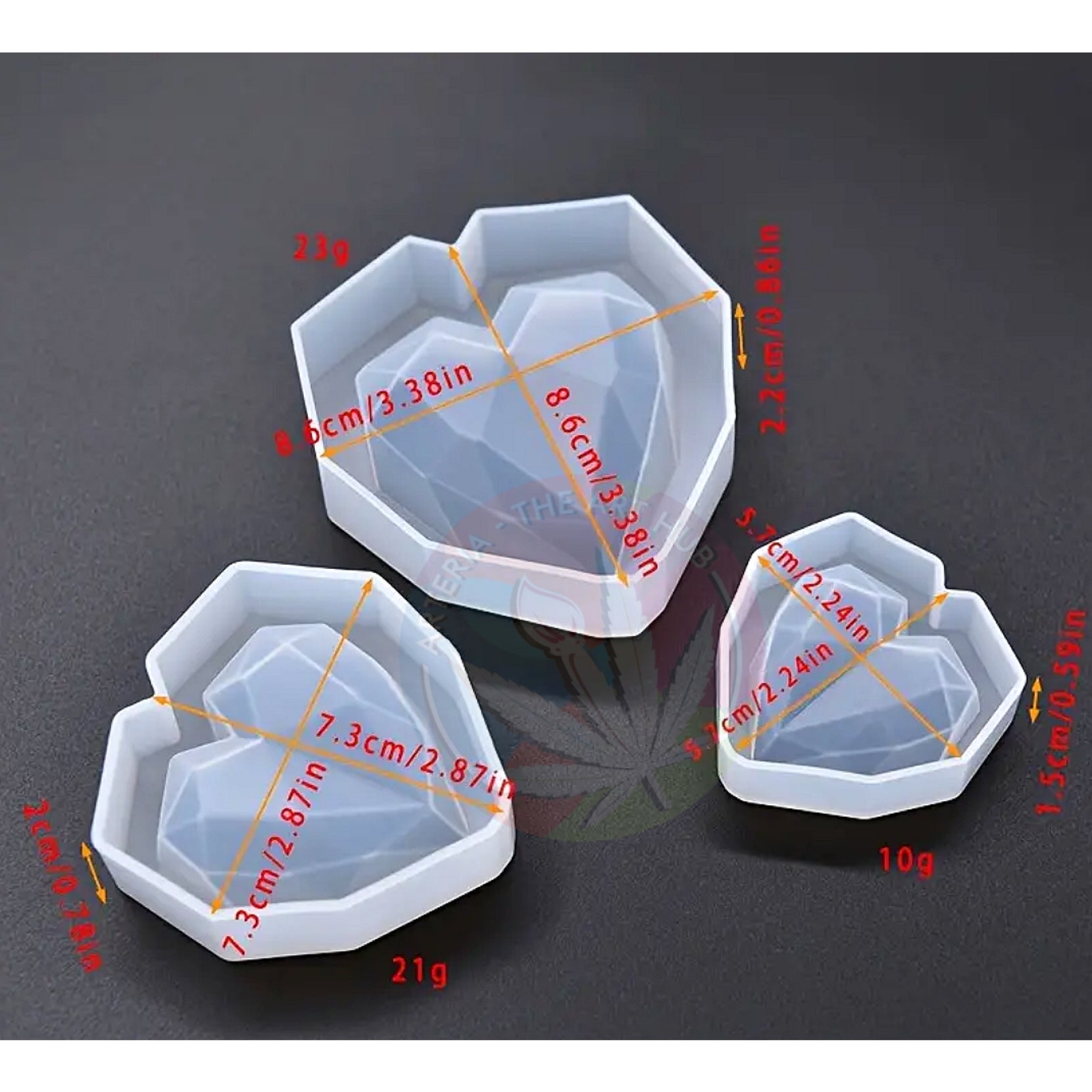 2 in 1 Heart Tea Light Holder and Paper weight Set of 3