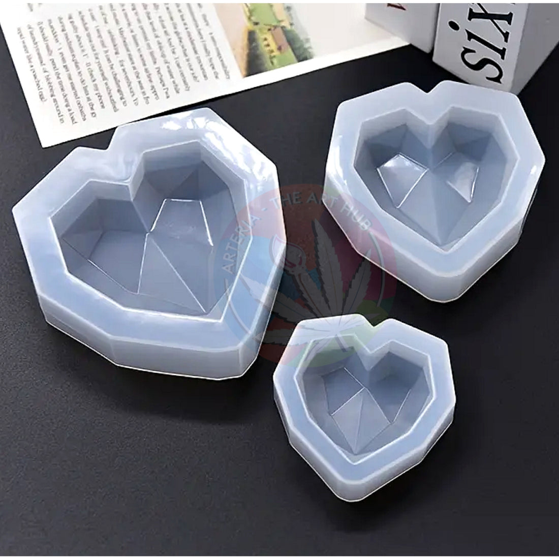 2 in 1 Heart Tea Light Holder and Paper weight Set of 3