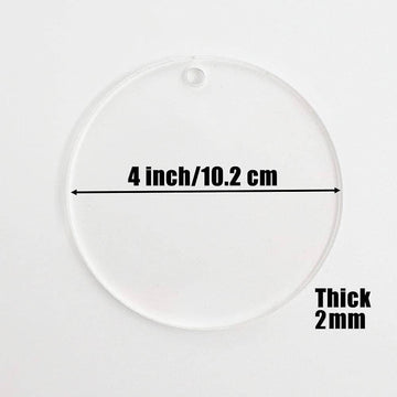 Round White Acrylic 4" with A Hole-