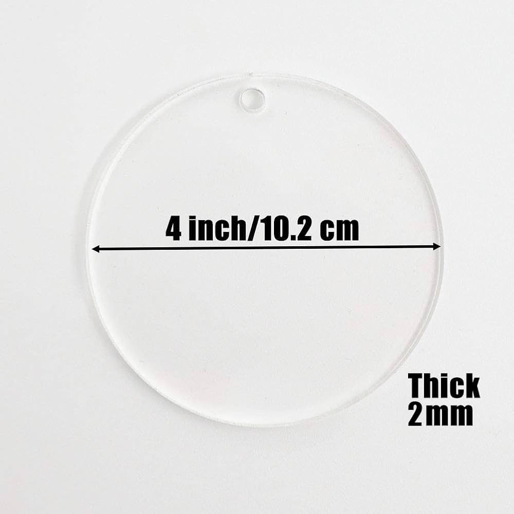 Round Acrylic Coaster 2" Transparent Set of 2