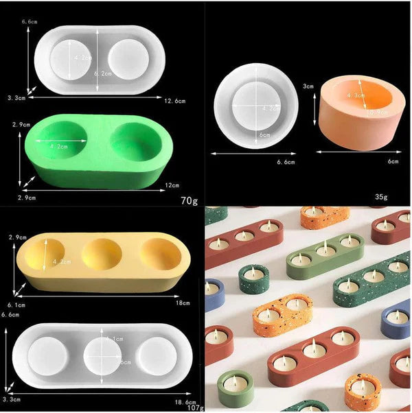 3 Cavity Capsule Tea Light Holder Mould