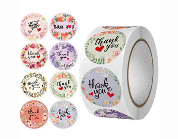 Round Thank You Sticker- Floral 3