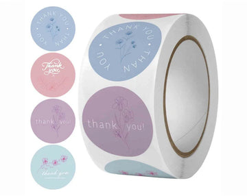 Round Thank You Sticker- Pastels 3