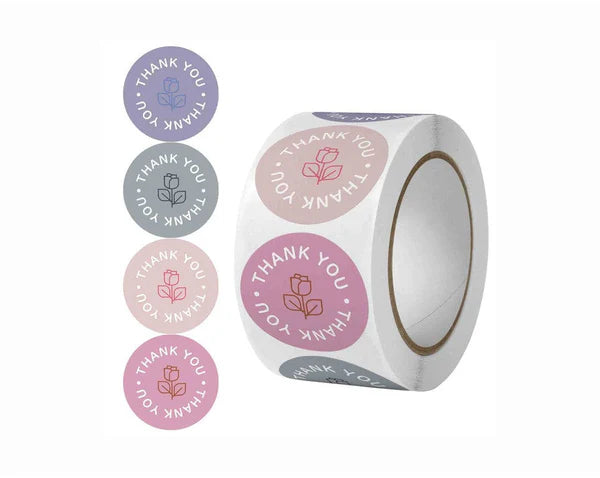 Round Thank You Sticker- Pastels 4