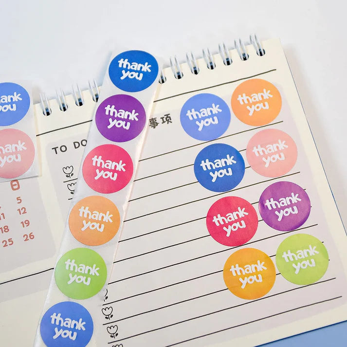 Round Thank You Sticker- Candy Colours 4