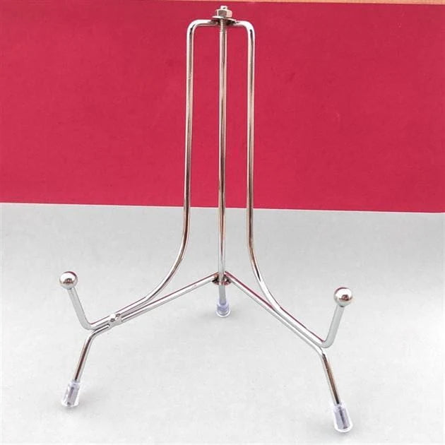 8" Silver Metal Stand - Folding Stand [Electro plated]