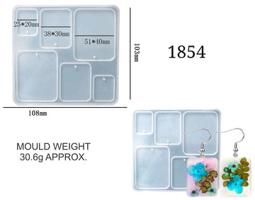 6 in 1 Rectangle Jewellery & Keychain Mould