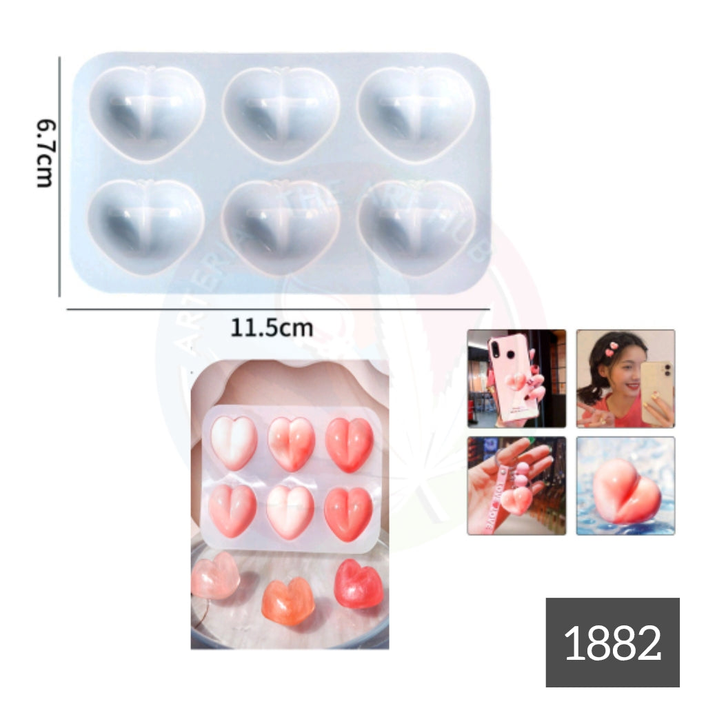 6 in 1 Plum heart mould